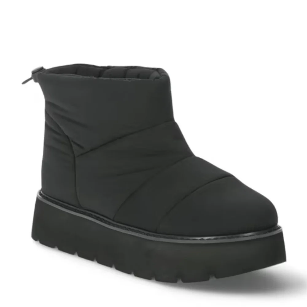 Portland Boot Company Women's Metallic Puffer Cozy Booties in Black - Picture 1 of 14
